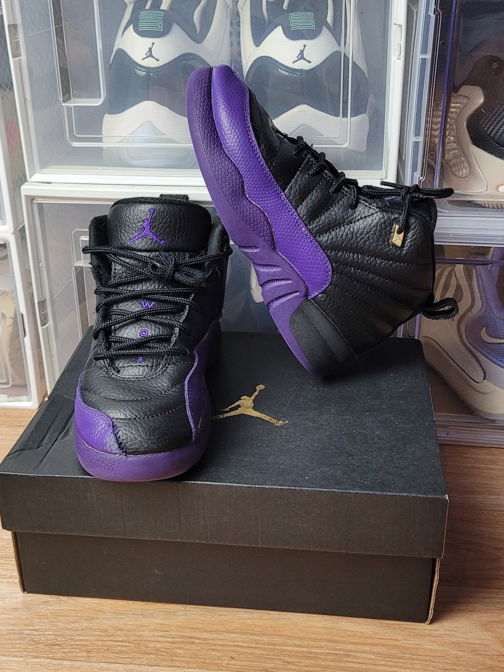 Air Jordan 12 Retro PS Field Purple Black 151186-057 Youth Size 1y